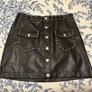Black Leather Mini Skirt
